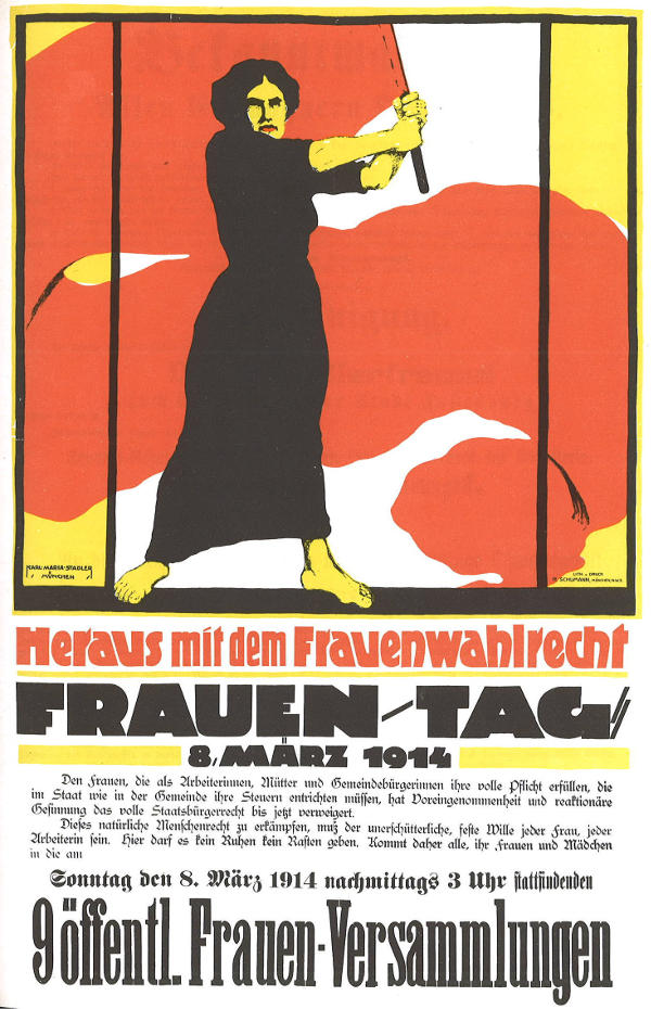 Plakat, Frau mit Fahne