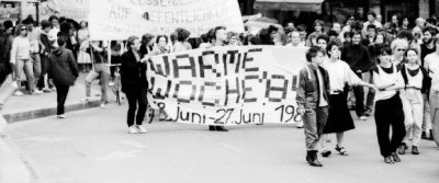 Demonstration Warme Woche 1984